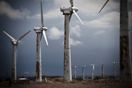 deserted wind turbin in hawaii